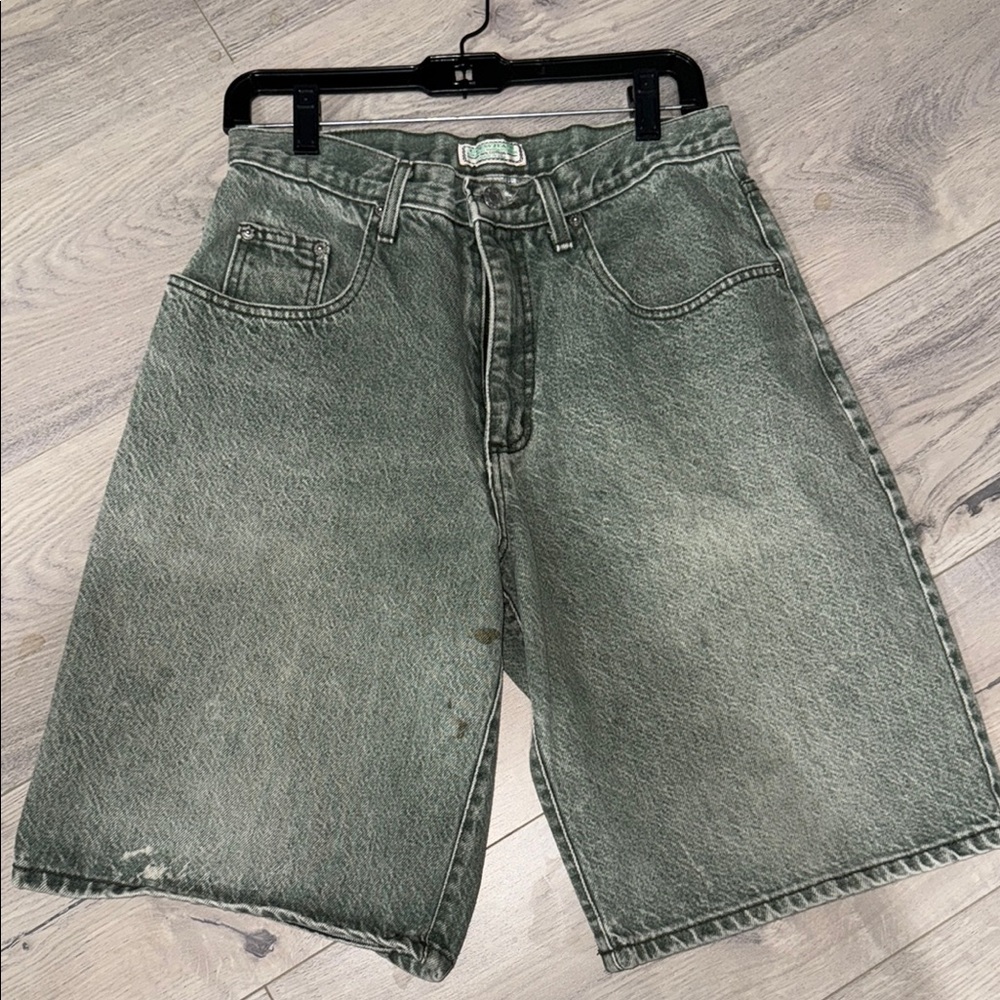 Men's Green Denim Shorts